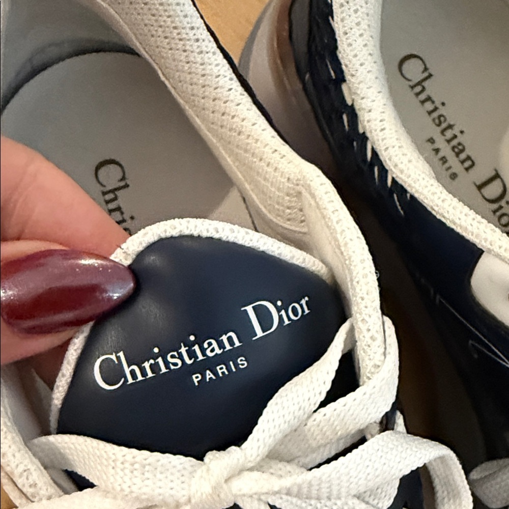 Dior woman’s Blue and White Patterned Sneakers - Picture 7 of 14